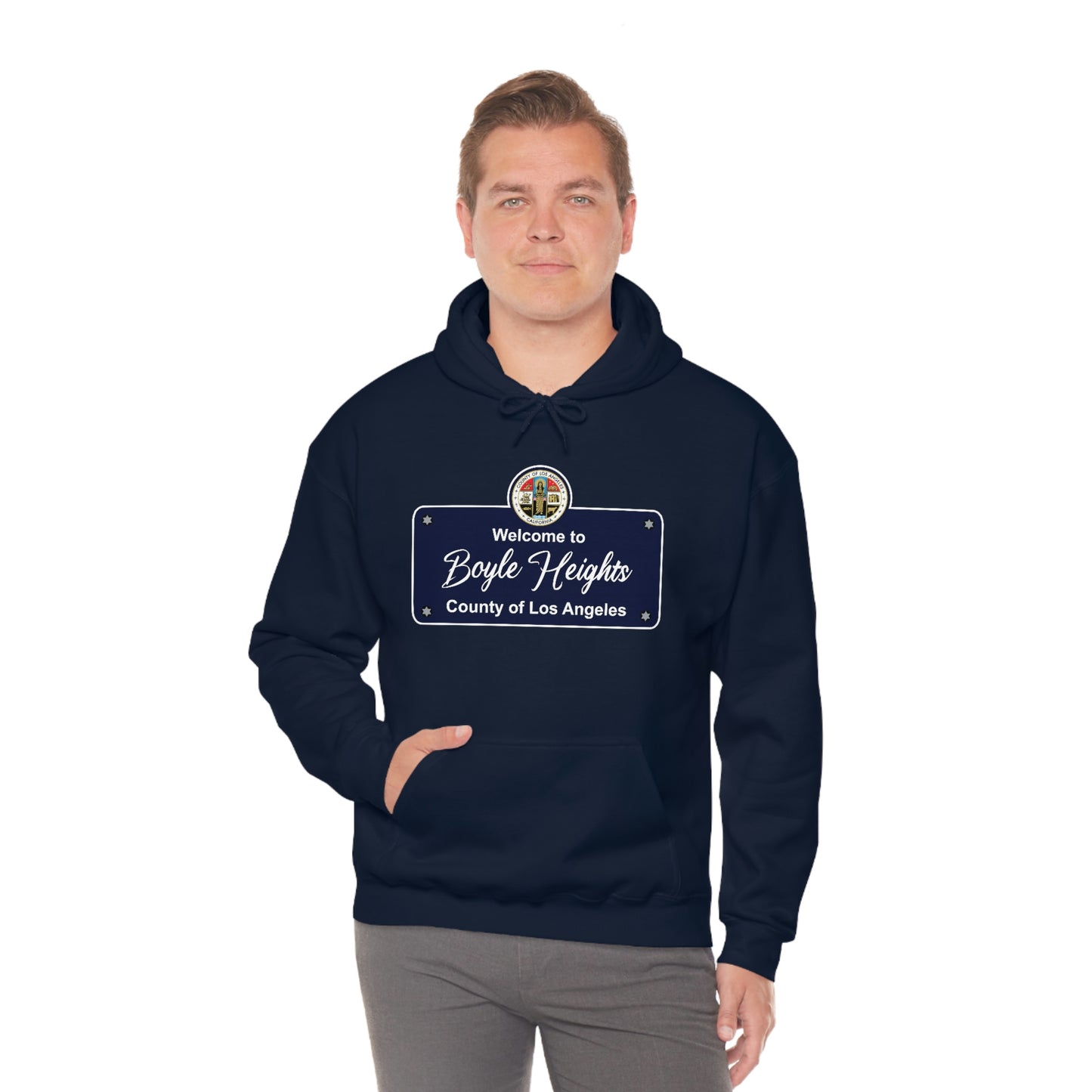 Boyle Heights Los Angeles County Seal Hoodie Blend Hooded Sweatshirt