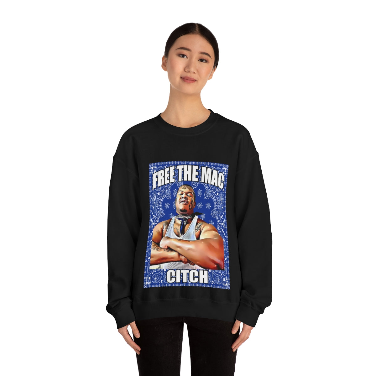 Free The Mac Citch C Mac Da Loc Crip Mac 55 Crip Heavy Blend Crewneck Sweatshirt