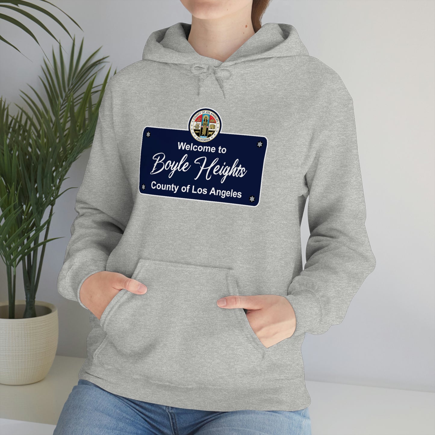 Boyle Heights Los Angeles County Seal Hoodie Blend Hooded Sweatshirt