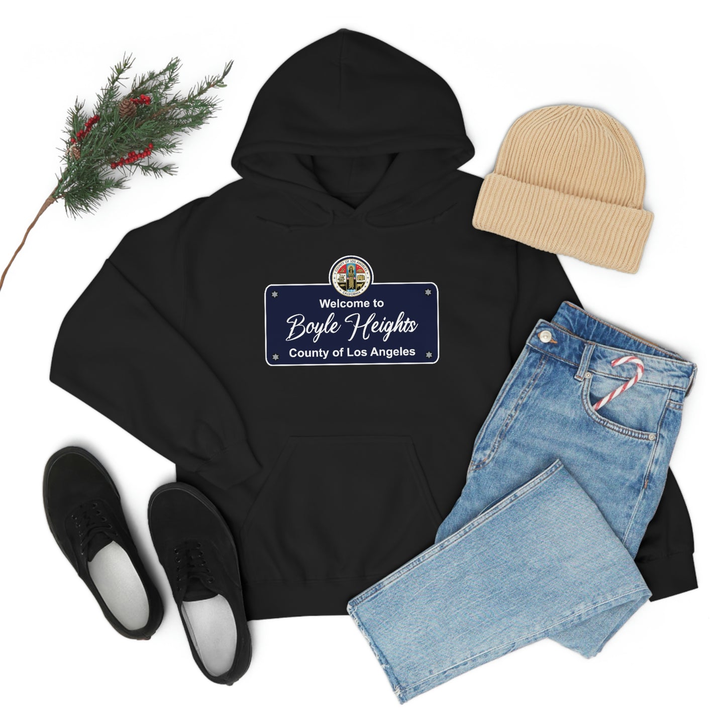 Boyle Heights Los Angeles County Seal Hoodie Blend Hooded Sweatshirt