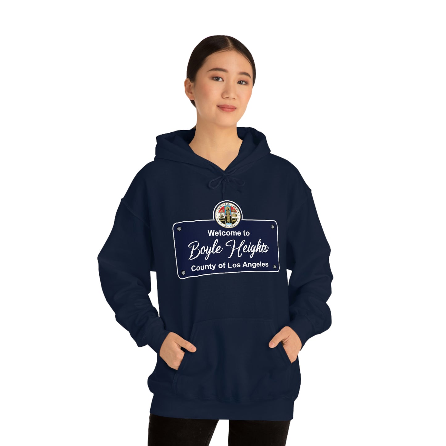 Boyle Heights Los Angeles County Seal Hoodie Blend Hooded Sweatshirt