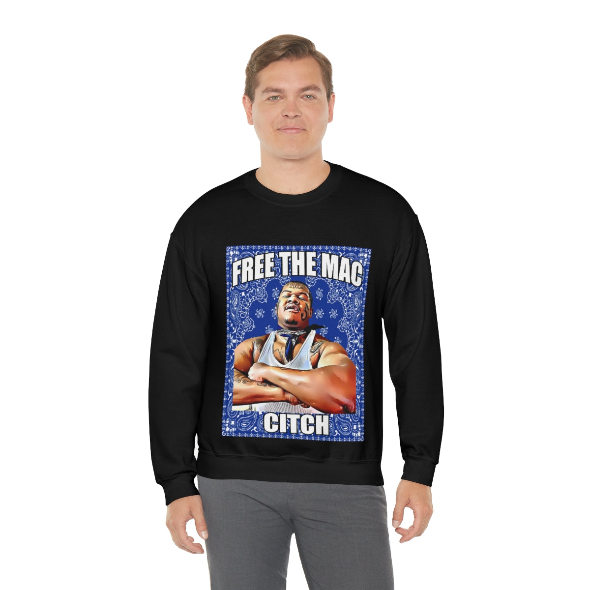 Free The Mac Citch C Mac Da Loc Crip Mac 55 Crip Heavy Blend Crewneck Sweatshirt