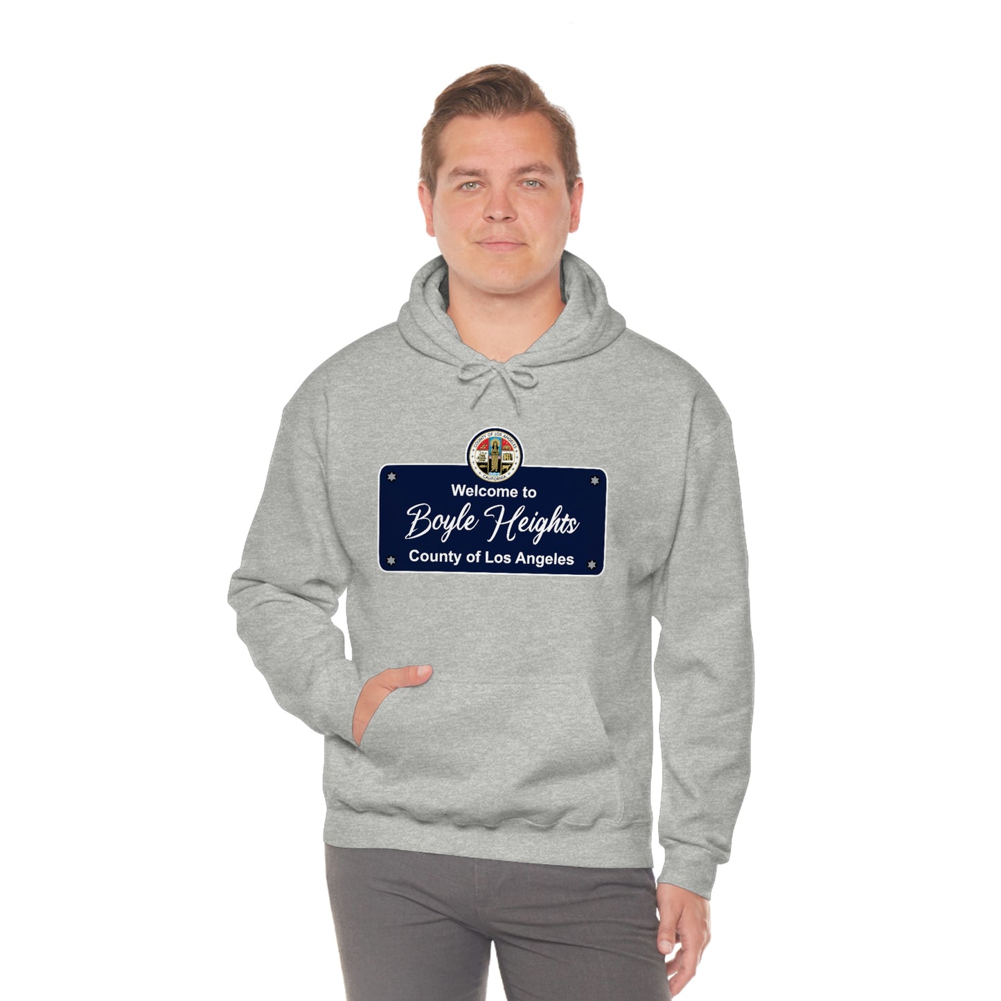 Boyle Heights Los Angeles County Seal Hoodie Blend Hooded Sweatshirt