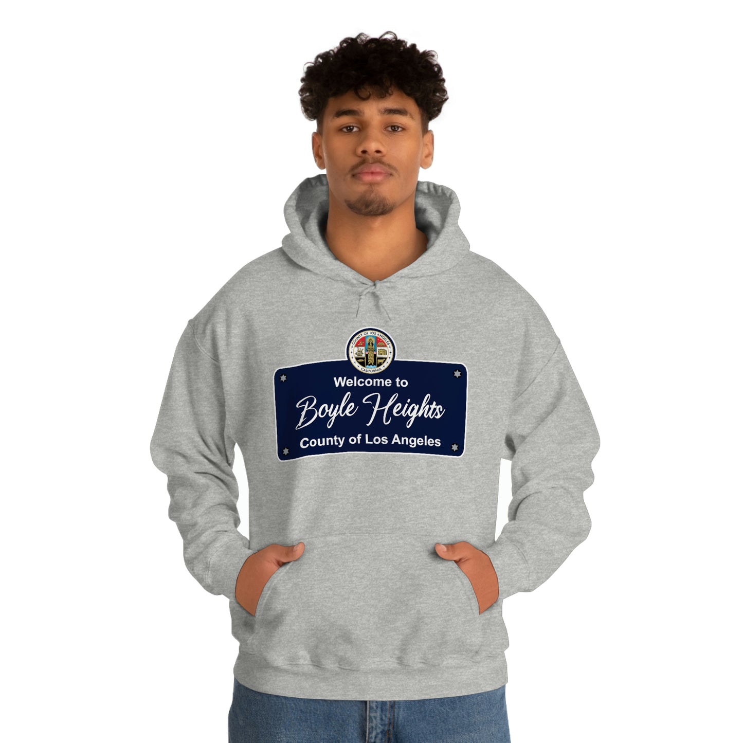 Boyle Heights Los Angeles County Seal Hoodie Blend Hooded Sweatshirt