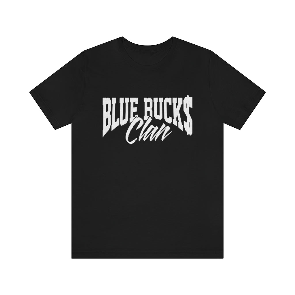 Blue Bucks Clan White Graphic Short Sleeve Tee