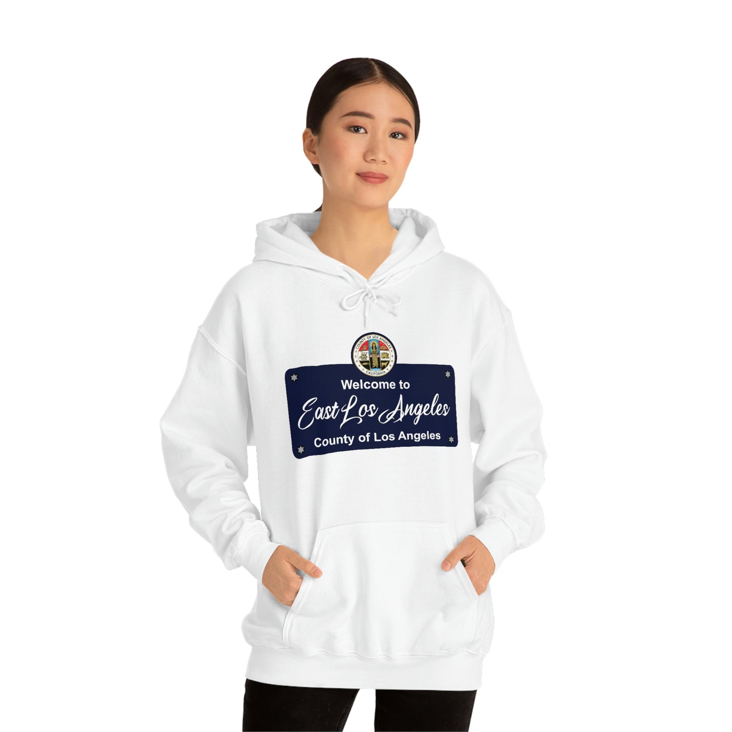 East Los Angeles East Los County Seal Heavy Blend Hooded Sweatshirt