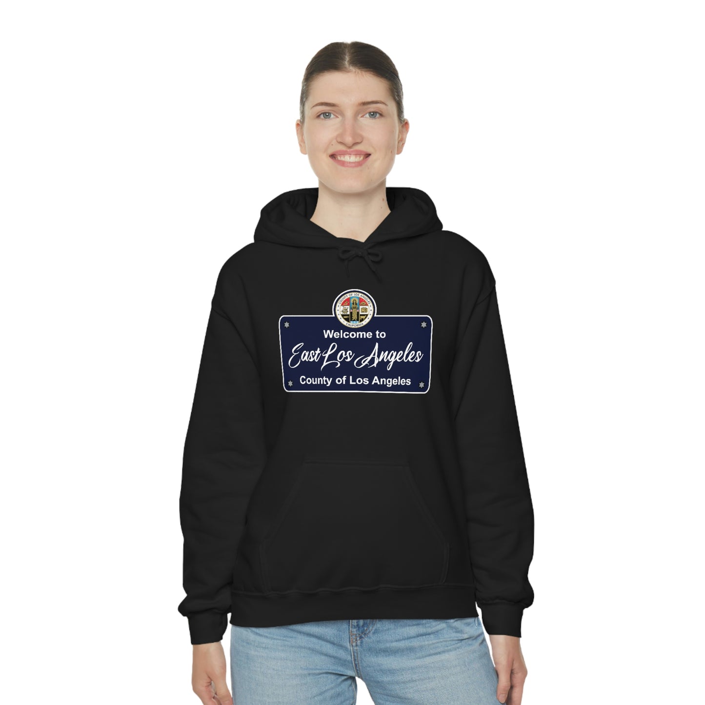 East Los Angeles East Los County Seal Heavy Blend Hooded Sweatshirt