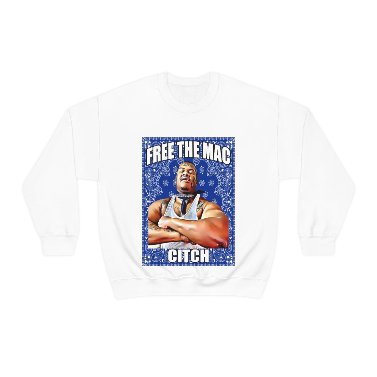 Free The Mac Citch C Mac Da Loc Crip Mac 55 Crip Heavy Blend Crewneck Sweatshirt