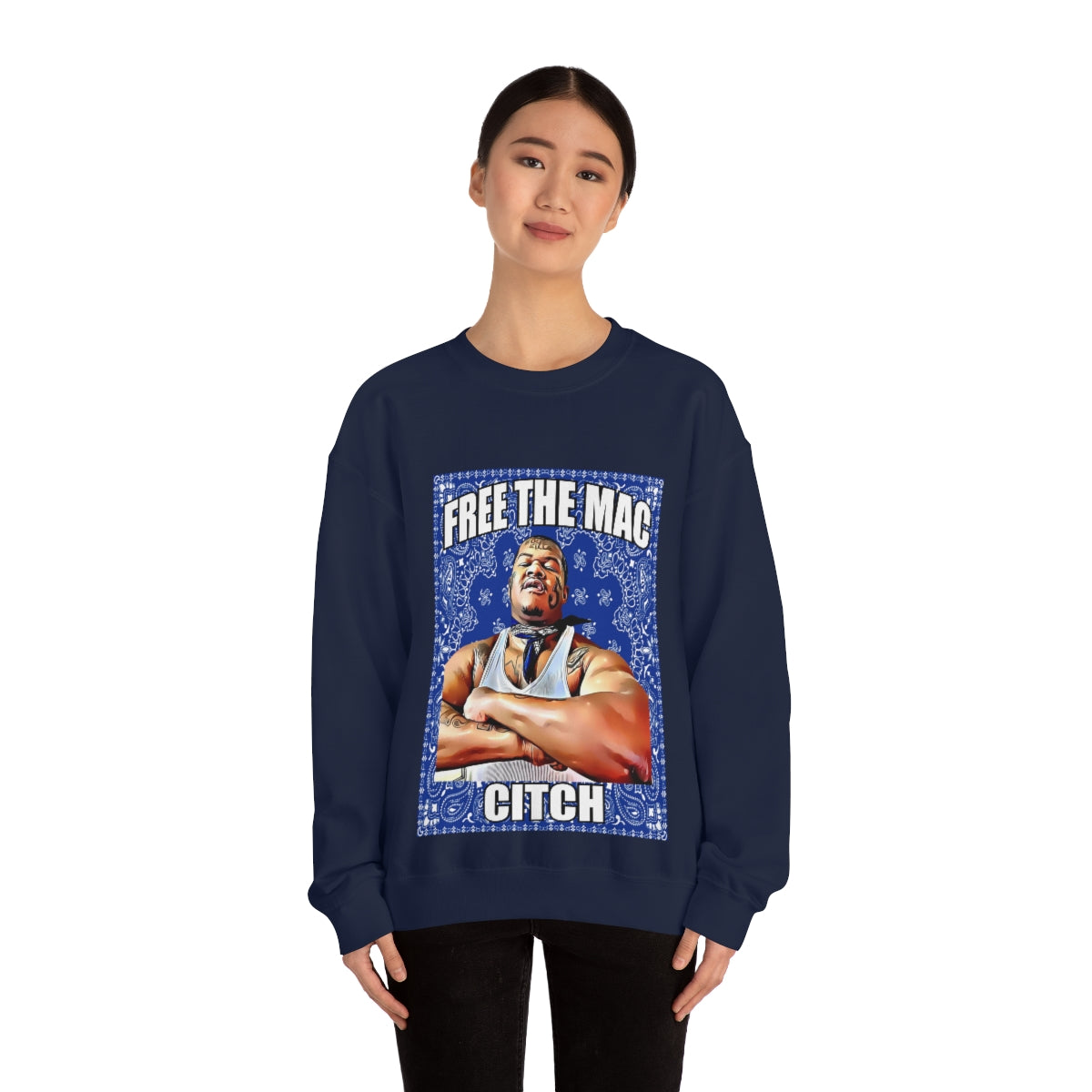 Free The Mac Citch C Mac Da Loc Crip Mac 55 Crip Heavy Blend Crewneck Sweatshirt