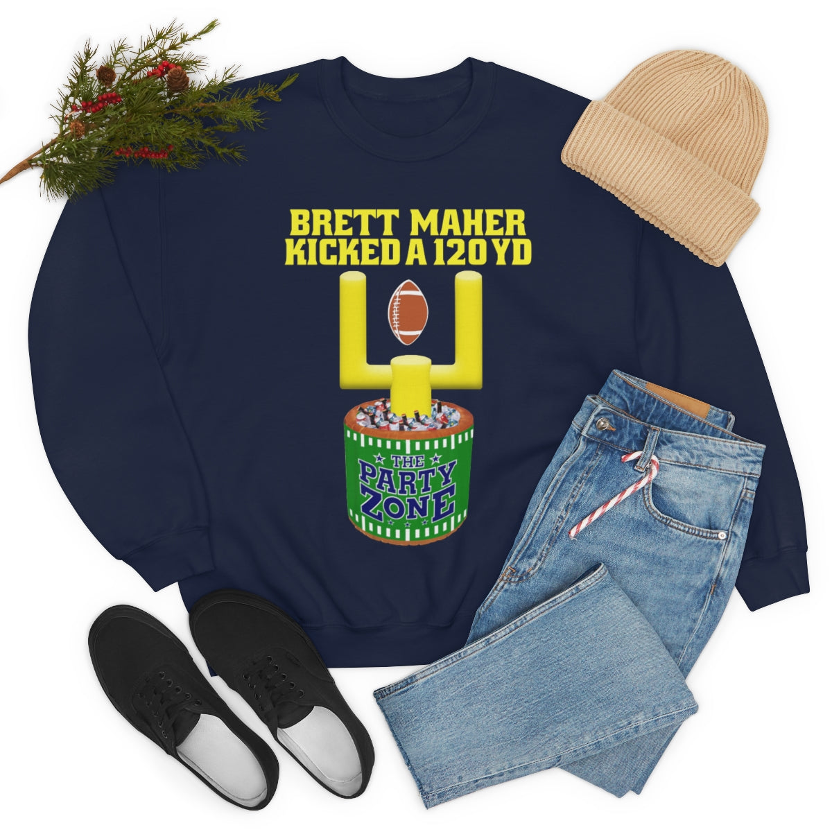 Brett Maher Kicked A 120Yard Field Goal  2 60 Yard Kicks Heavy Blend™ Crewneck Sweatshirt