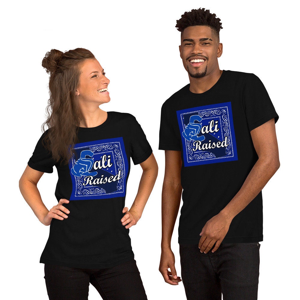 Cali Raised Blue Bandana Premium Short-Sleeve Unisex T-Shirt