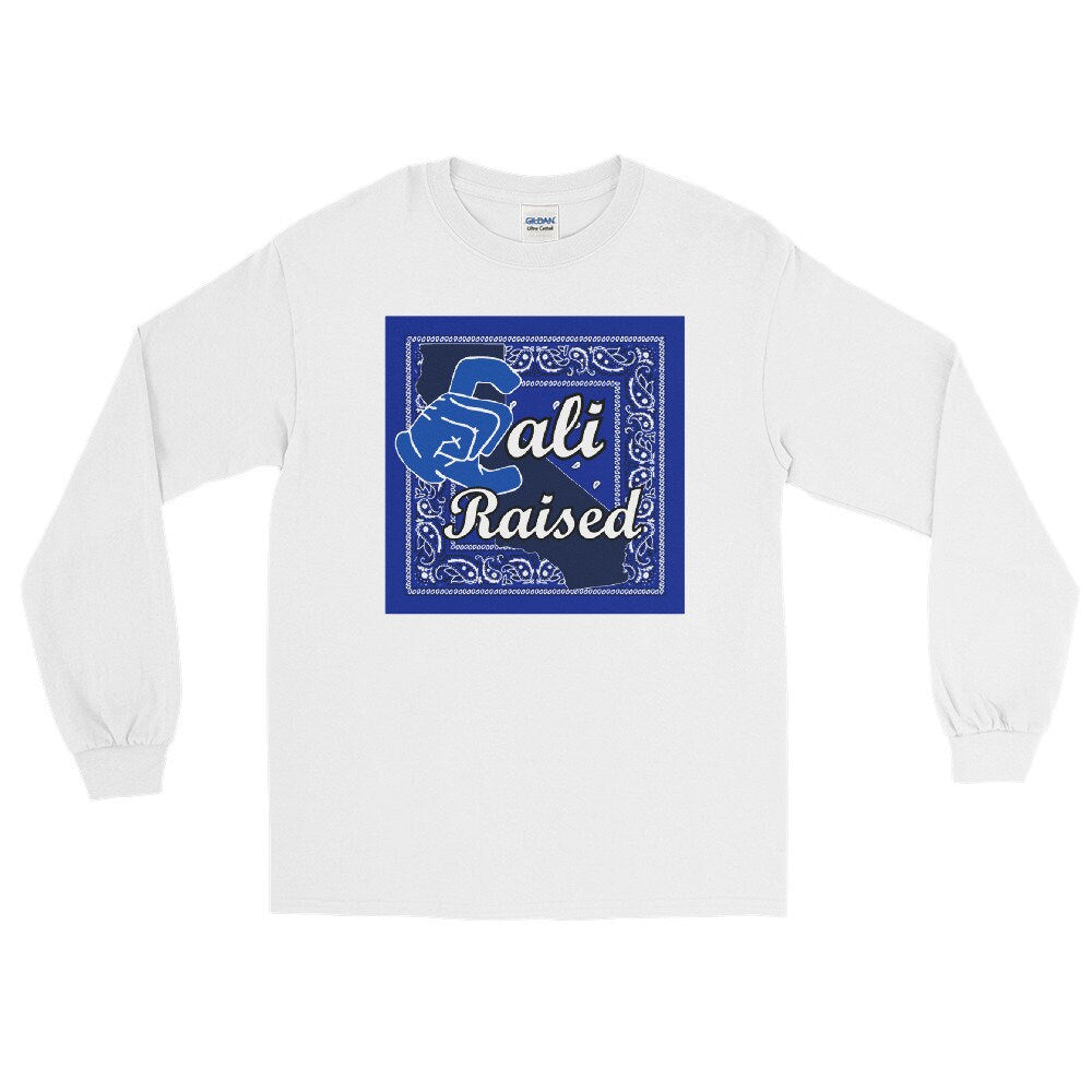 Cali Raised Blue Bandana Men’s Long Sleeve Shirt