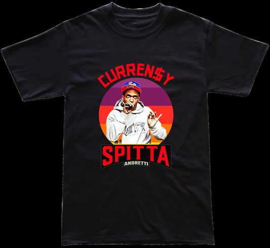 Currensy Spitta Andretti Graphic T Shirt Handmade New!!