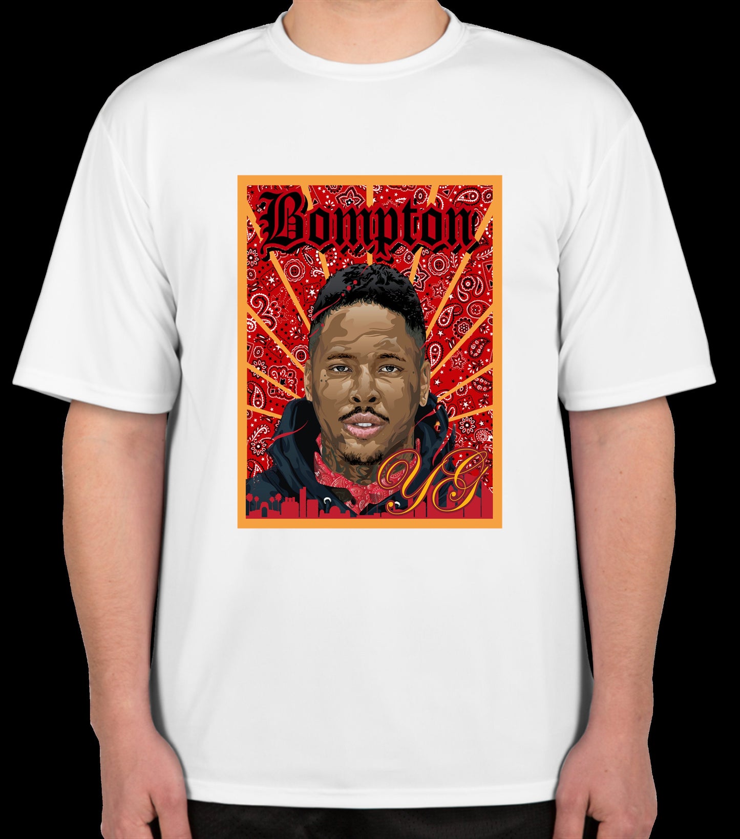 YG 400 Red Bandana Bompton Graphic T Shirt Handmade New!!