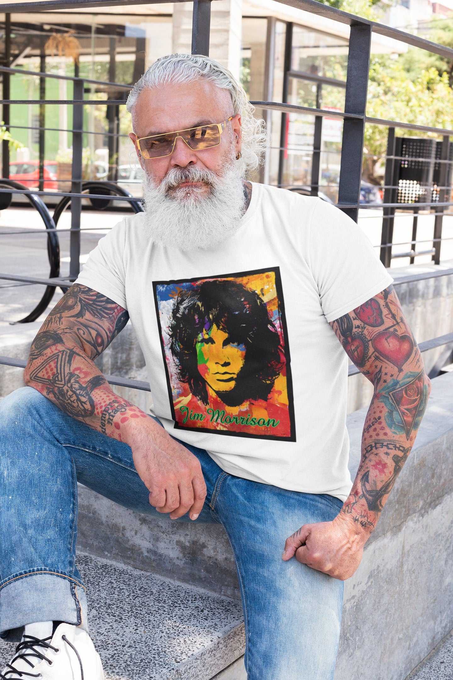 Clearance!!! The Doors Jim Morrison Multicolor Graphic T Shirt