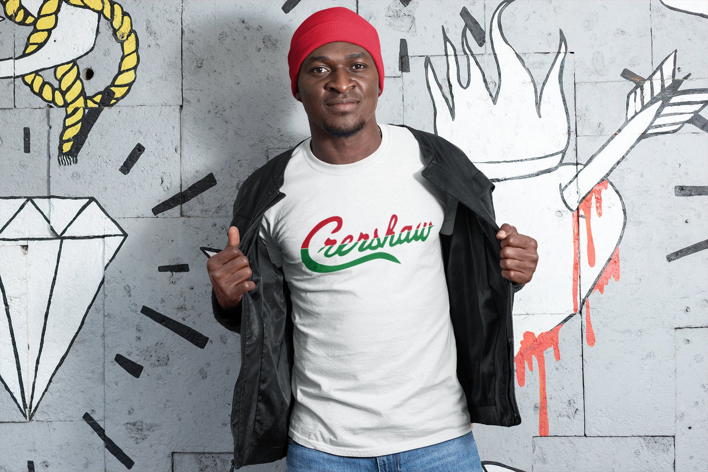 Limited Crenshaw Red and Green Split Graphic T Shirt