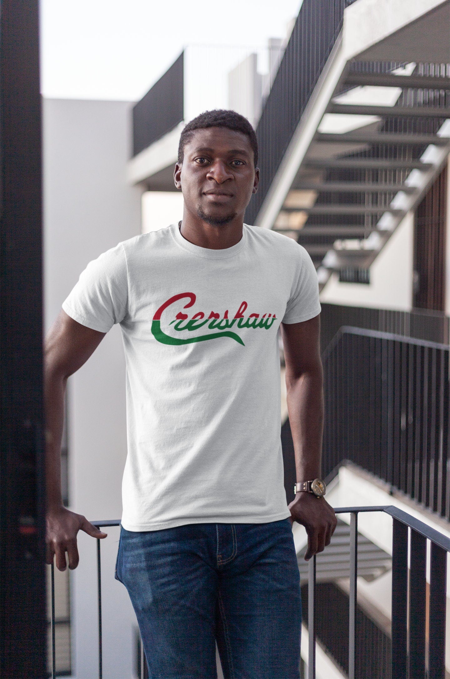 Limited Crenshaw Red and Green Split Graphic T Shirt