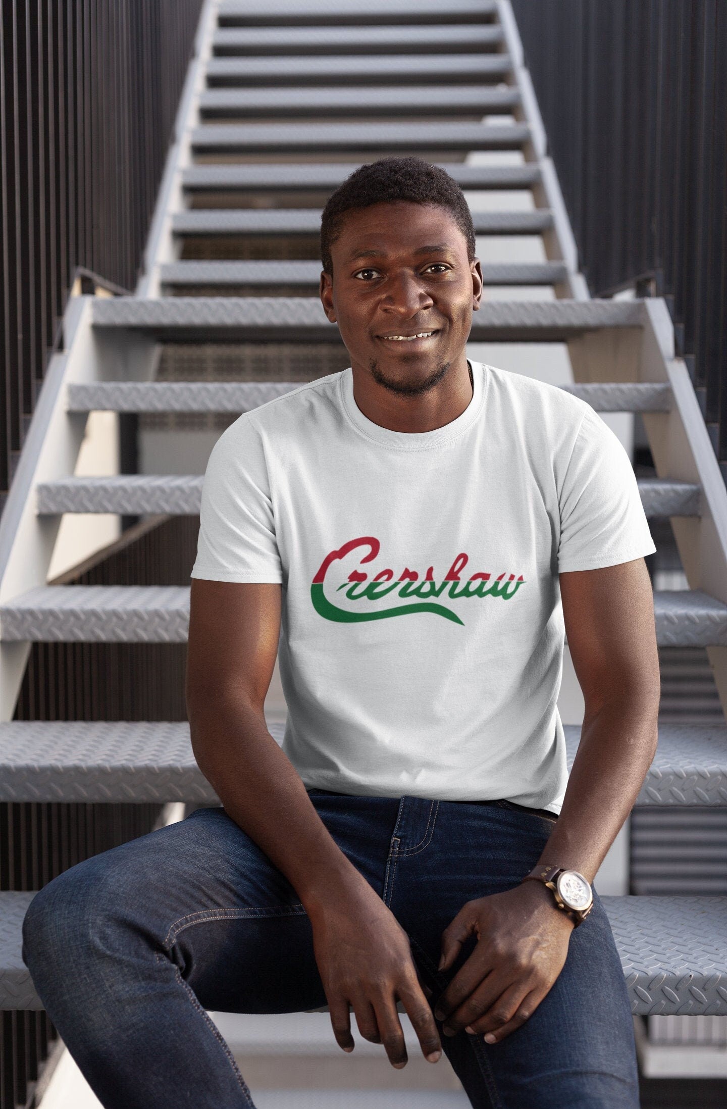 Limited Crenshaw Red and Green Split Graphic T Shirt