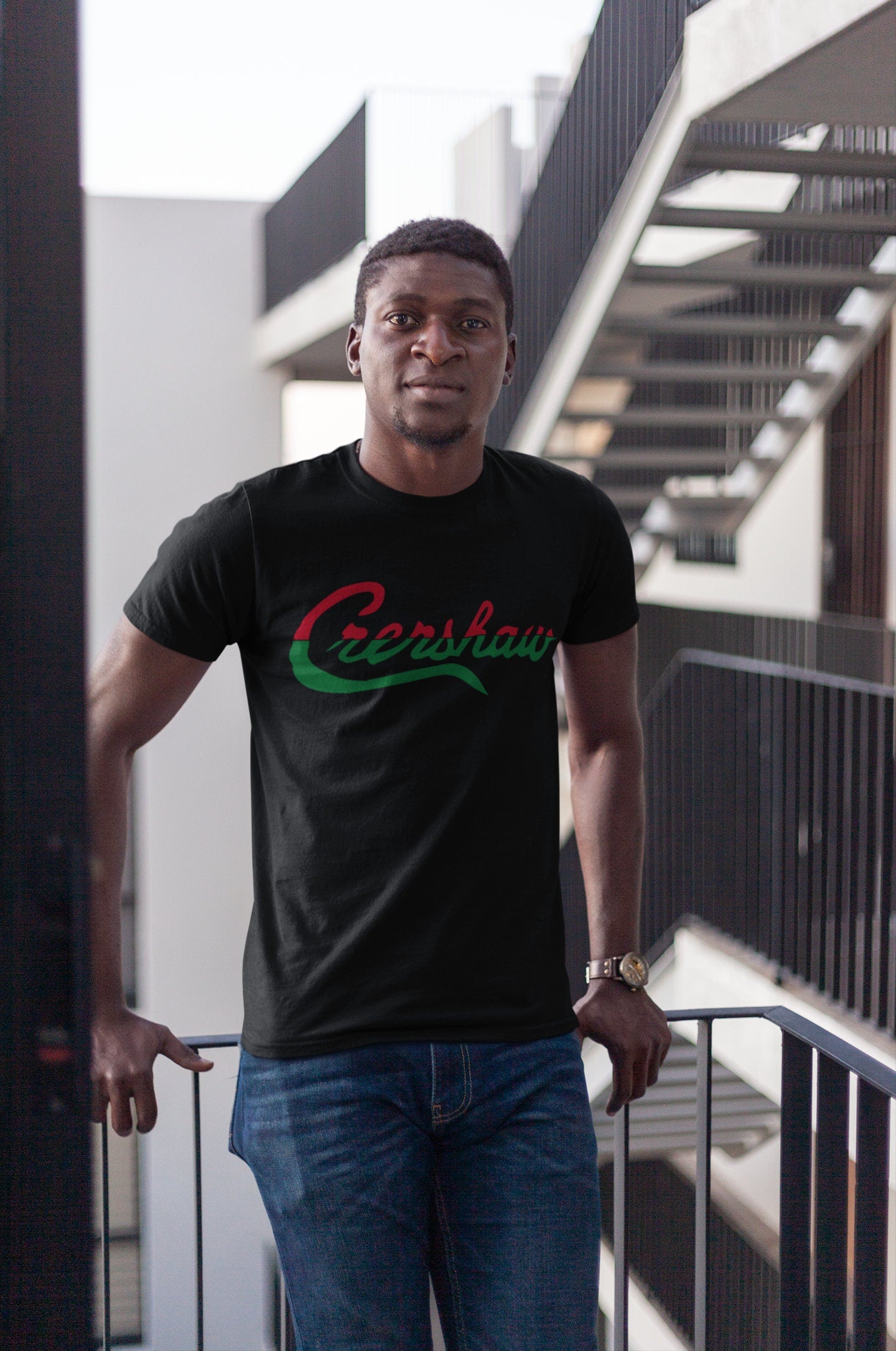 Limited Crenshaw Red and Green Split Graphic T Shirt