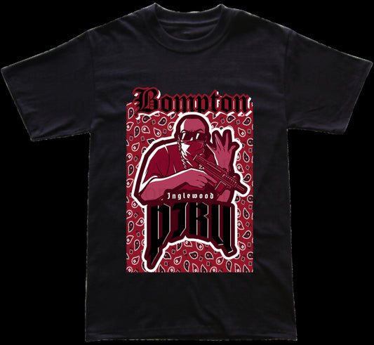 Bompton & inglewood piru bandana short sleeve tee clearance