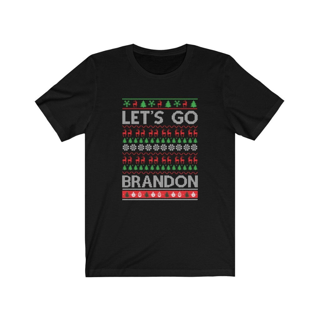 Let's Go Brandon Ugly Christmas Short Sleeve Tee Short Sleeve Tee